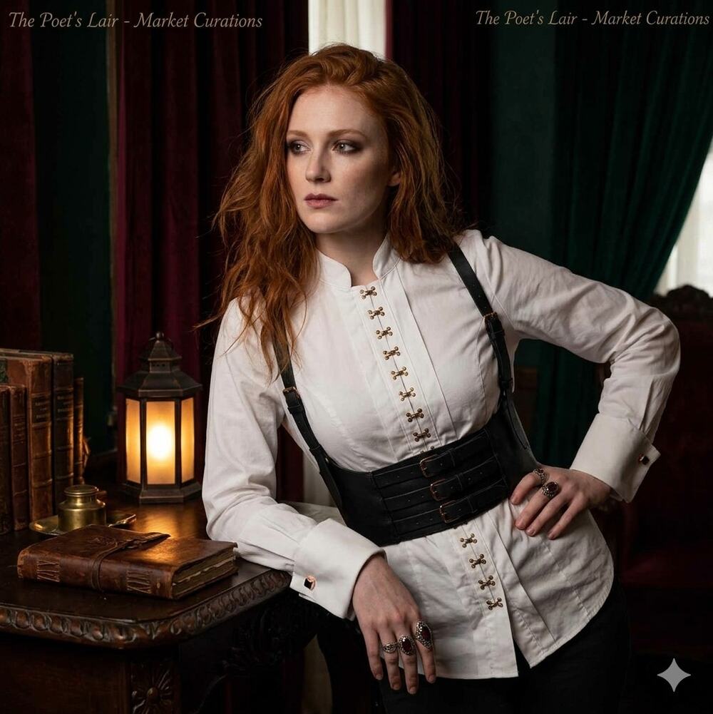 Soft Surroundings Piratecore White Hook&Eye Blouse French Cuffs XS Romantic Goth
